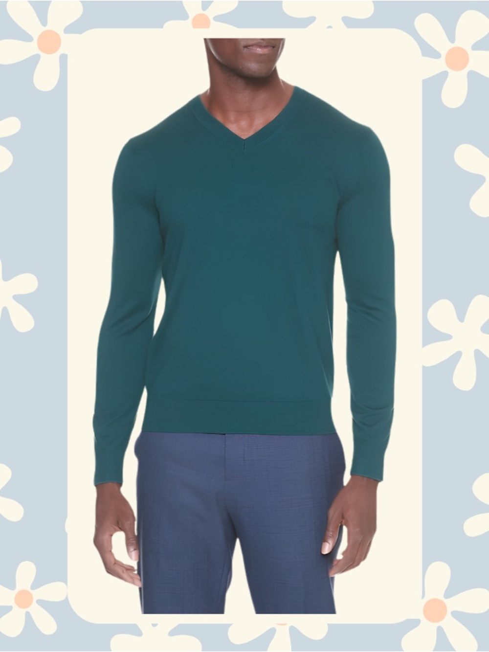 Banana Republic Factory Premium Luxe Silk Cashmere V-Neck Sweater, Teal, Sz Med